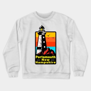 Portsmouth New Hampshire Lighthouse Tuna Fishing NH Crewneck Sweatshirt
